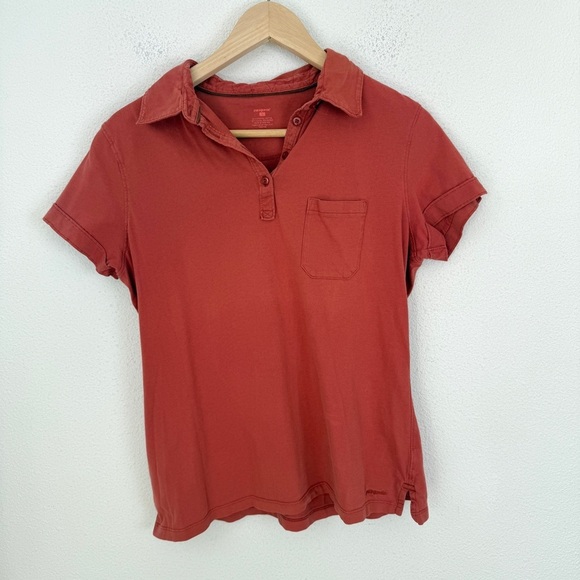 Patagonia Women’s 100% Simply Organic Cotton Polo Shirt Top Large - Picture 2 of 8